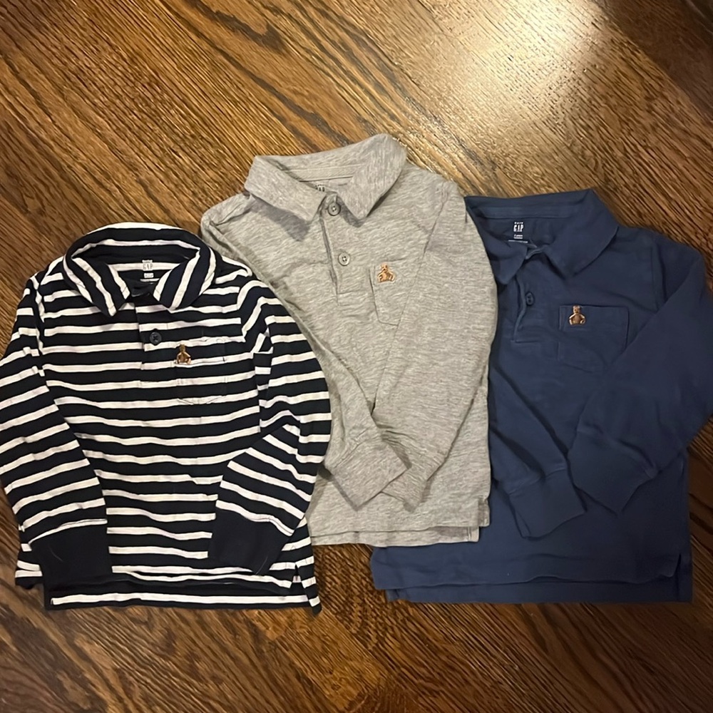 Two Baby Gap Long Sleeve Polos, Size 2T